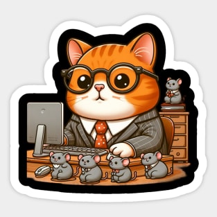 Cuddly Cat Manager Sticker